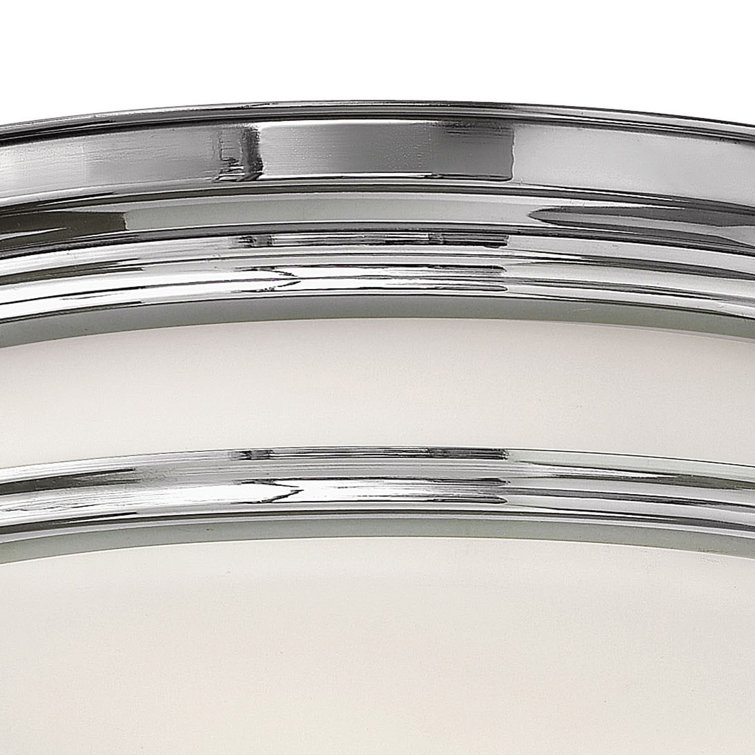 Hadley Dual-Light Chrome Flush Mount with Etched Opal Glass Bowl