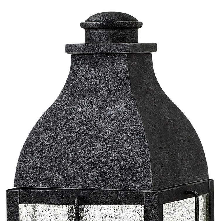 Greystone 3-Light Outdoor Pier Mount Lantern with Clear Seedy Glass