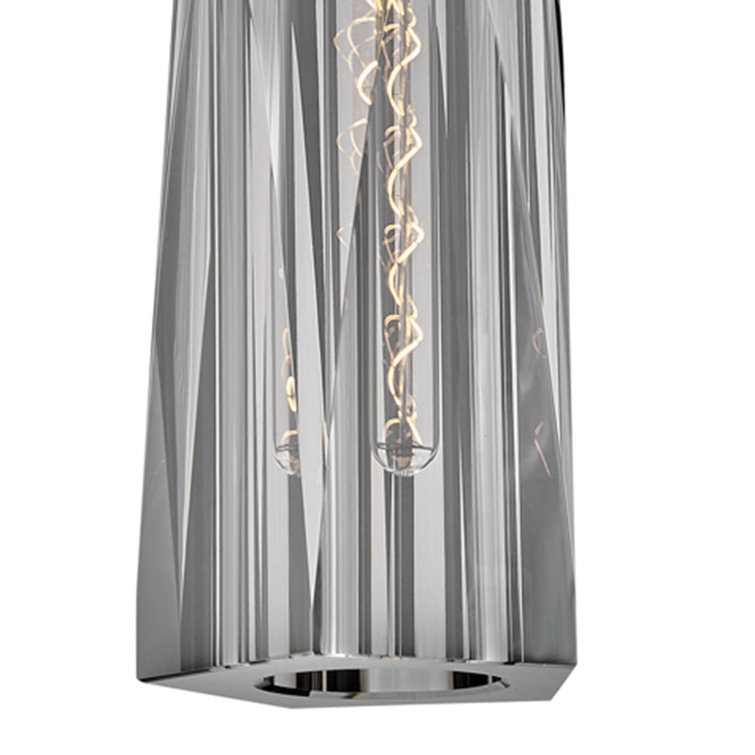 Heritage Brass Dimmable Sconce with Smoked Crystal Shade