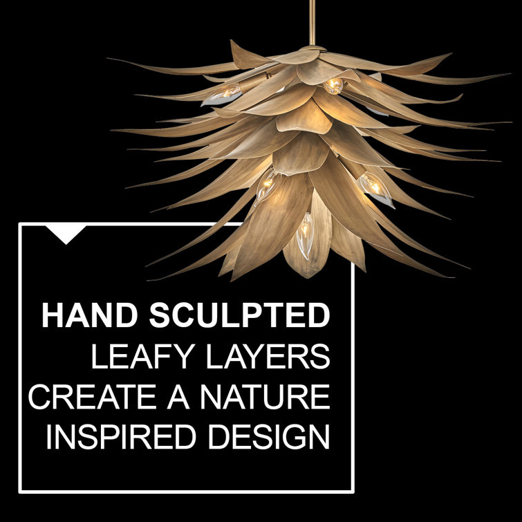 Agave 30" Burnished Gold 7-Light Statement Pendant