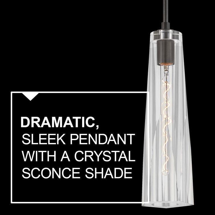 Cosette Sleek Black Oxide LED Pendant with Crystal-Cut Shade