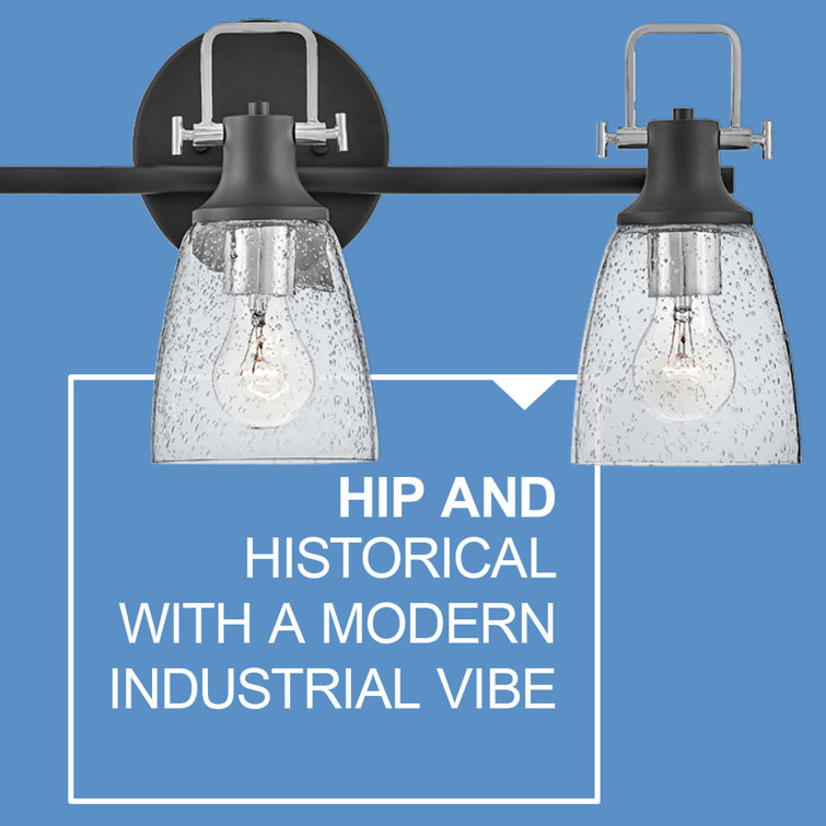 Easton Black and Chrome 3-Light Dimmable Vanity Light