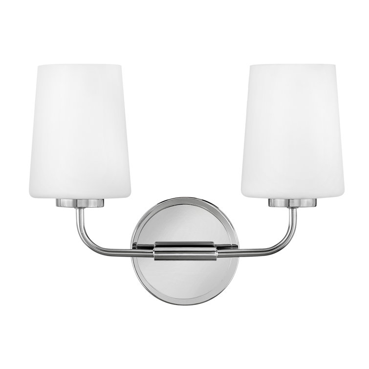 Chrome 2-Light Vanity with Etched Opal Glass Shades