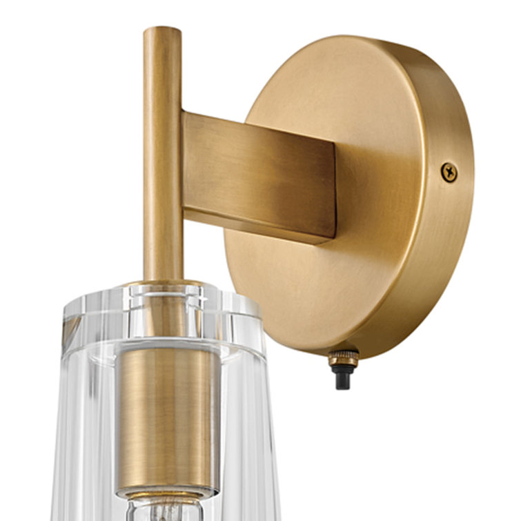 Heritage Brass Dimmable Wall Sconce with Clear Crystal Shade