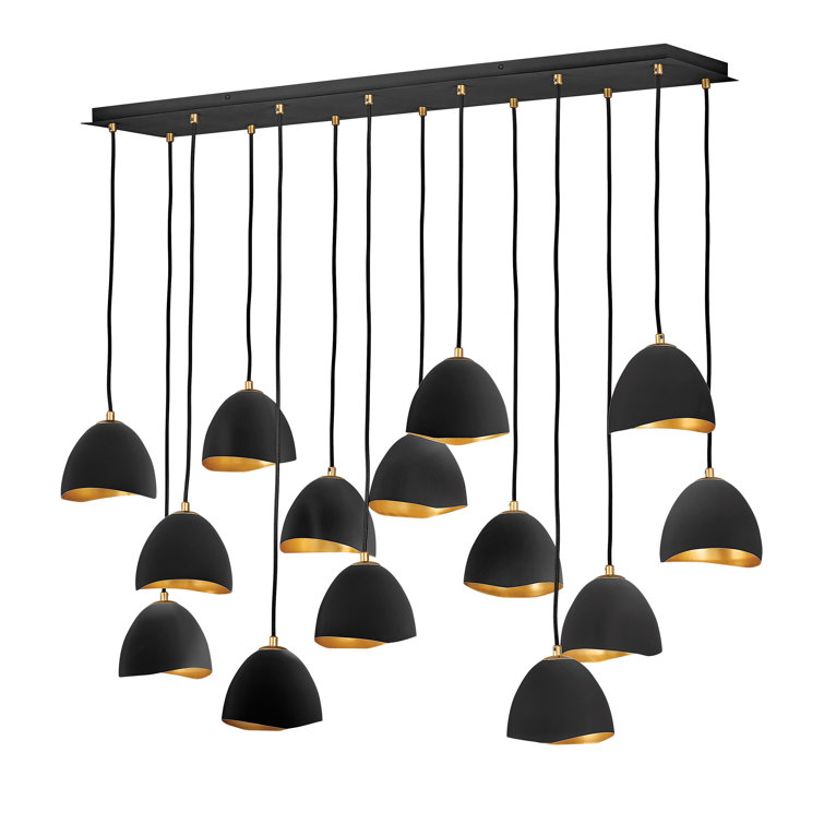 Cotter 14-Light Black Fabric Geometric Chandelier