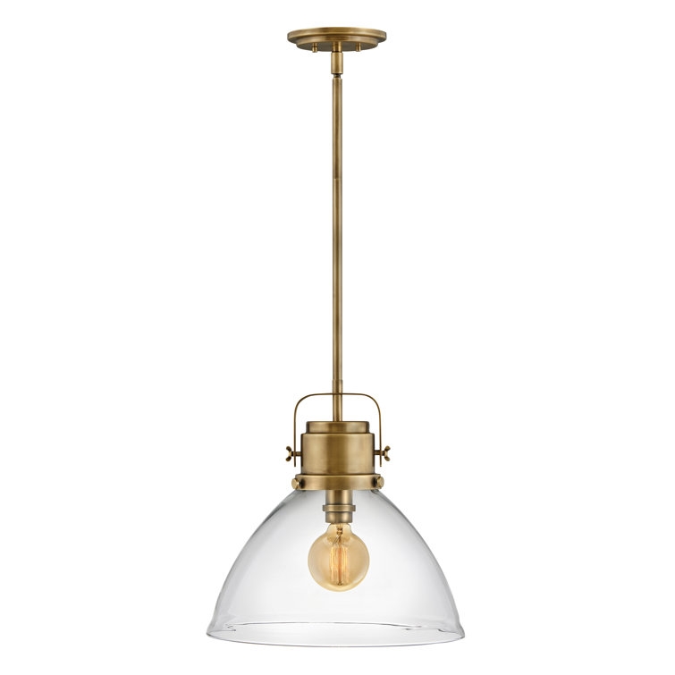 Malone Heritage Brass and Clear Glass Pendant Light