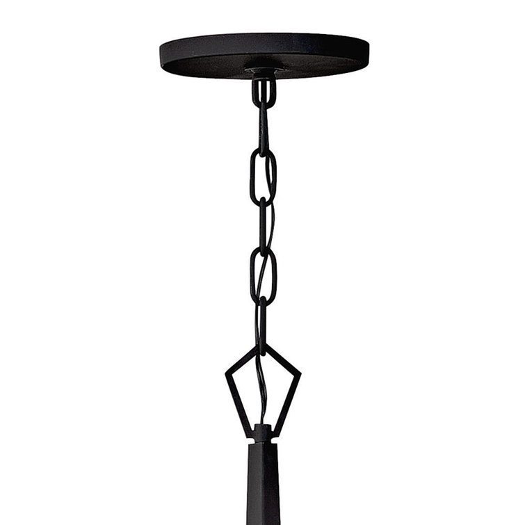 Ariel Sleek Black Crystal 12-Light Mid-Century Chandelier