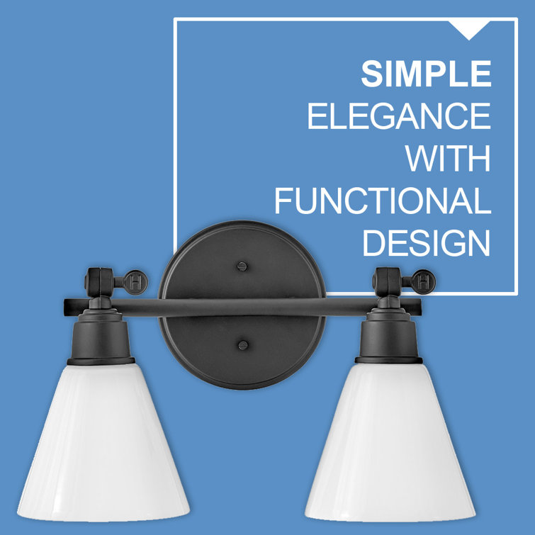 Arti Black Opal Glass 2-Light Adjustable Vanity Light