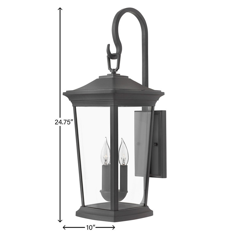 Bromley Museum Black 3-Light Outdoor Wall Lantern with Clear Glass