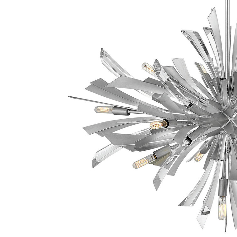 Vida 36-Inch Glacial Steel 13-Light Dimmable Sputnik Chandelier