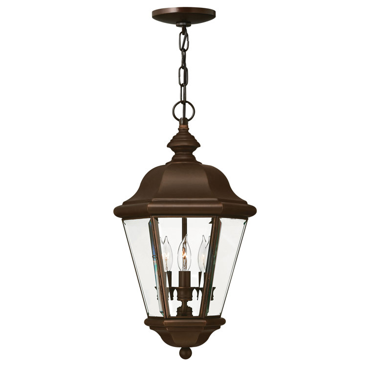 Clifton Park 3-Light Copper Bronze Outdoor Lantern with Clear Glass