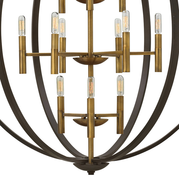 Euclid 41" Spanish Bronze 12-Light Chandelier