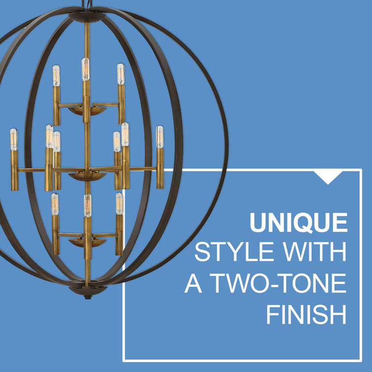 Euclid 41" Spanish Bronze 12-Light Chandelier