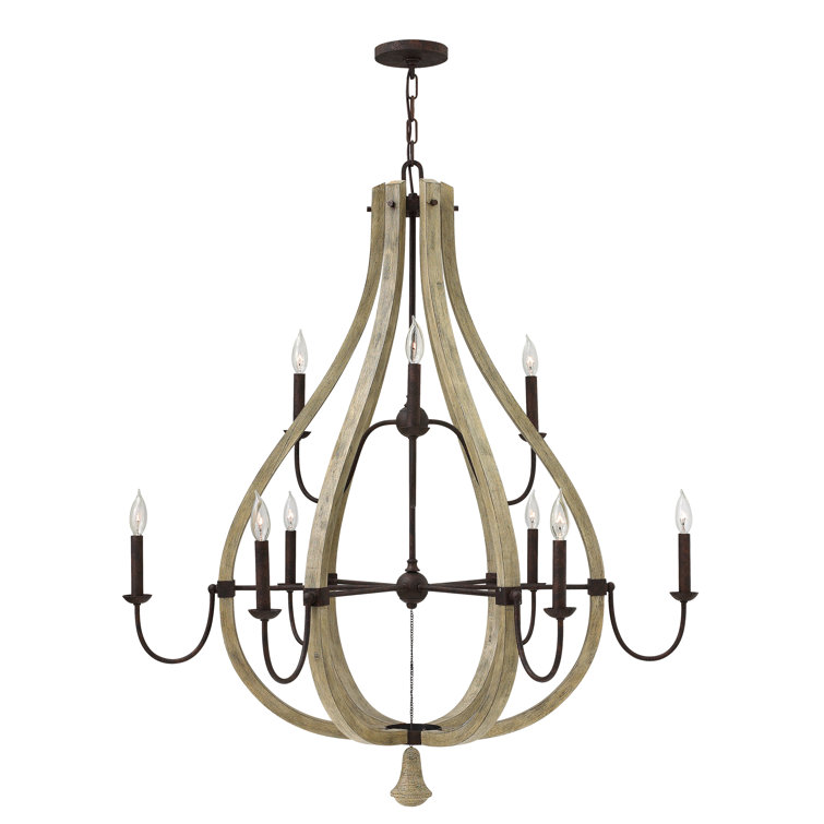 Middlefield 9-Light Iron Rust and Weathered Ash Chandelier