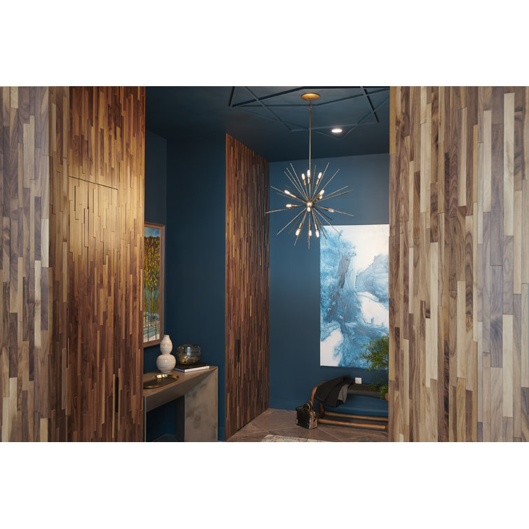 Elysian 12-Light Burnished Gold Globe Chandelier with Glass Accents