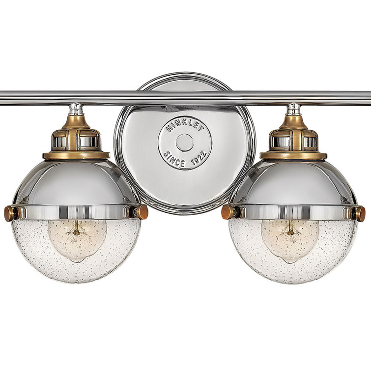 Polished Nickel and Brass 4-Light Vanity Light with Clear Glass