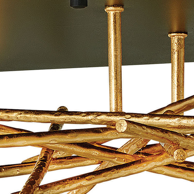 Styx 18" Black and Gilded Gold LED Flush Mount Light