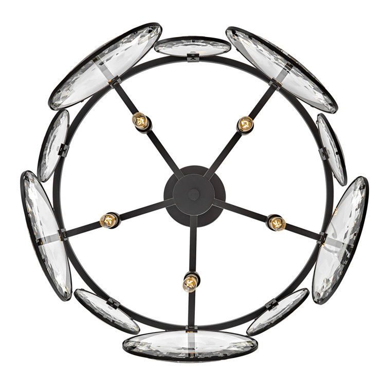 Elegant Nala Black Optic Crystal 5-Light LED Pendant