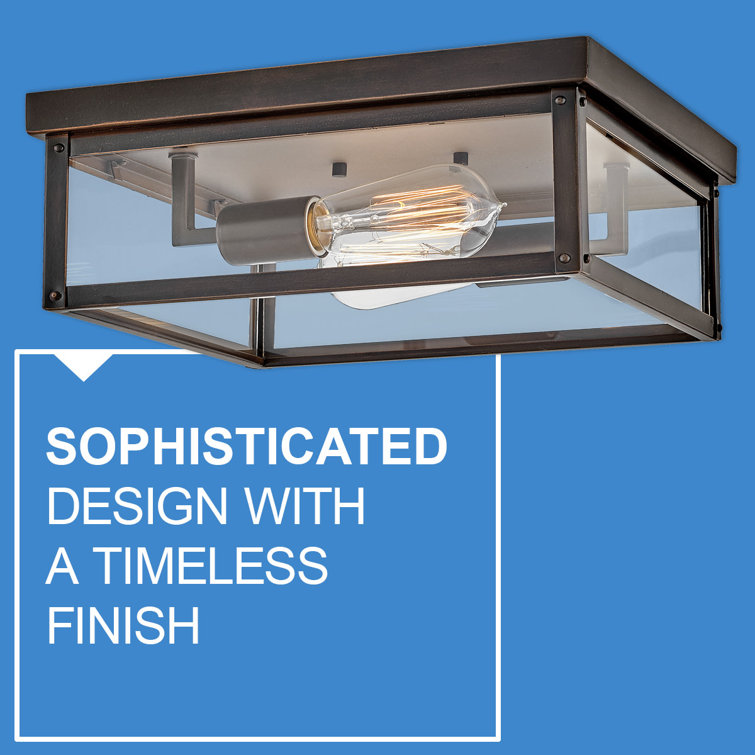 Oil Rubbed Bronze 2-Light Indoor/Outdoor Flush Mount