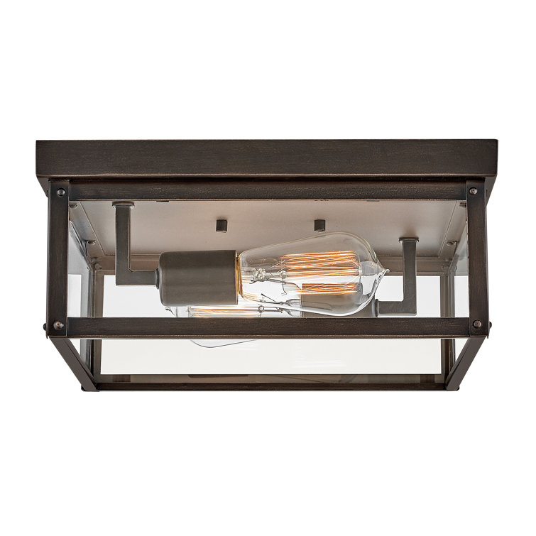 Oil Rubbed Bronze 2-Light Indoor/Outdoor Flush Mount