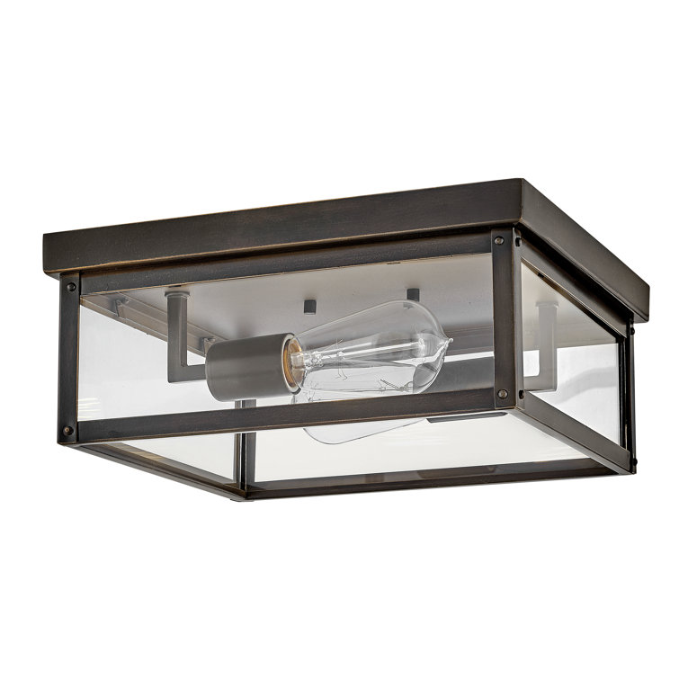 Oil Rubbed Bronze 2-Light Indoor/Outdoor Flush Mount