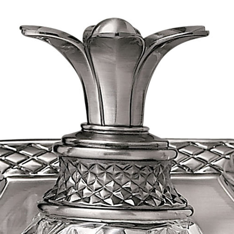 Polished Antique Nickel 3-Light Vanity with Clear Optic Glass