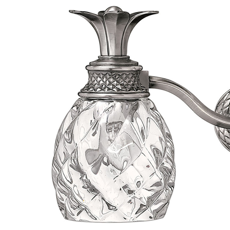 Polished Antique Nickel 3-Light Vanity with Clear Optic Glass