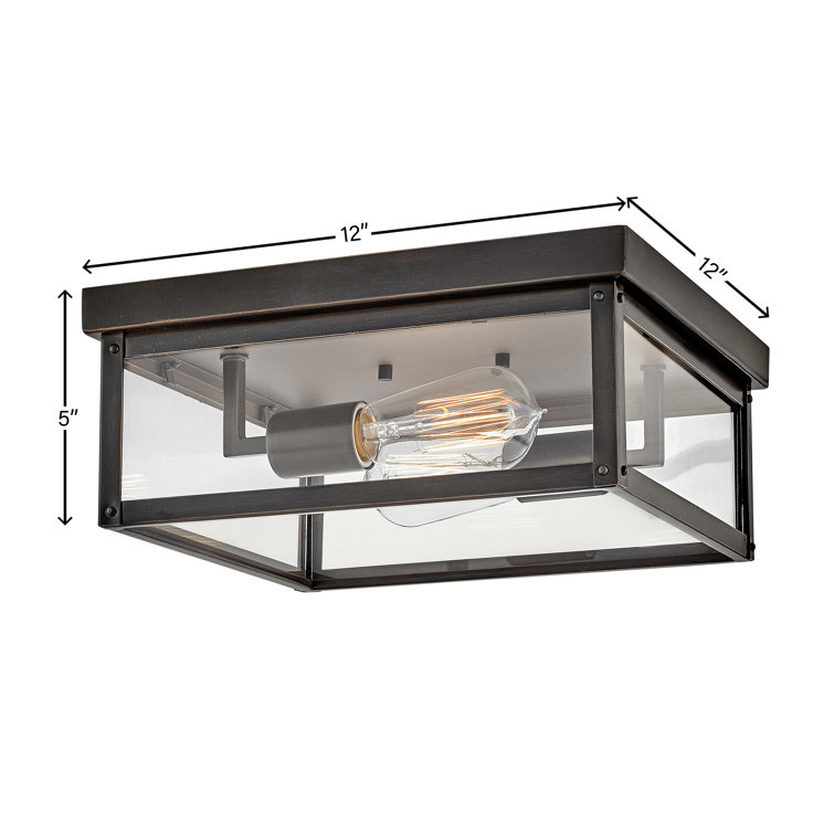 Oil Rubbed Bronze 2-Light Indoor/Outdoor Flush Mount