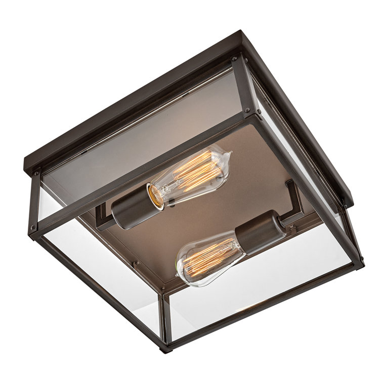 Oil Rubbed Bronze 2-Light Indoor/Outdoor Flush Mount
