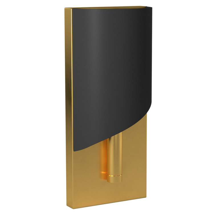 Gigi Heritage Brass and Satin Black Dimmable Wall Sconce
