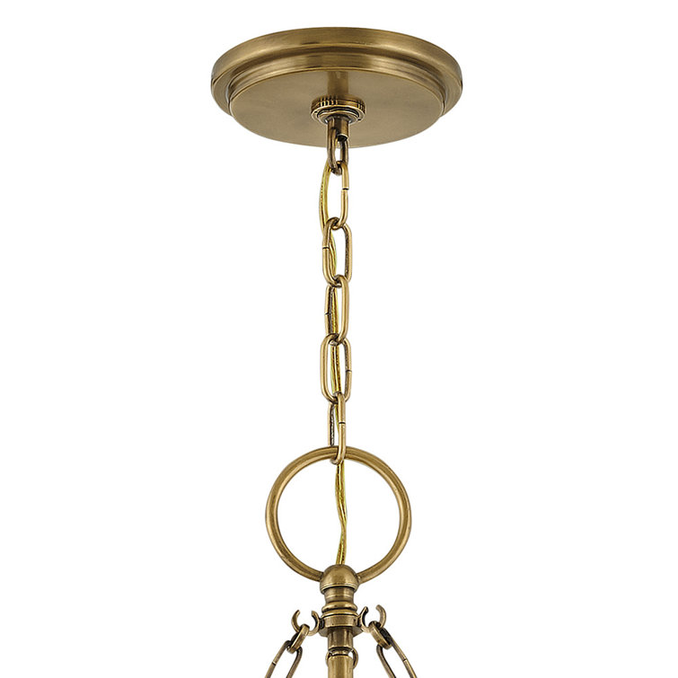 Heritage Brass 3-Light LED Drum Chandelier with Etched Glass