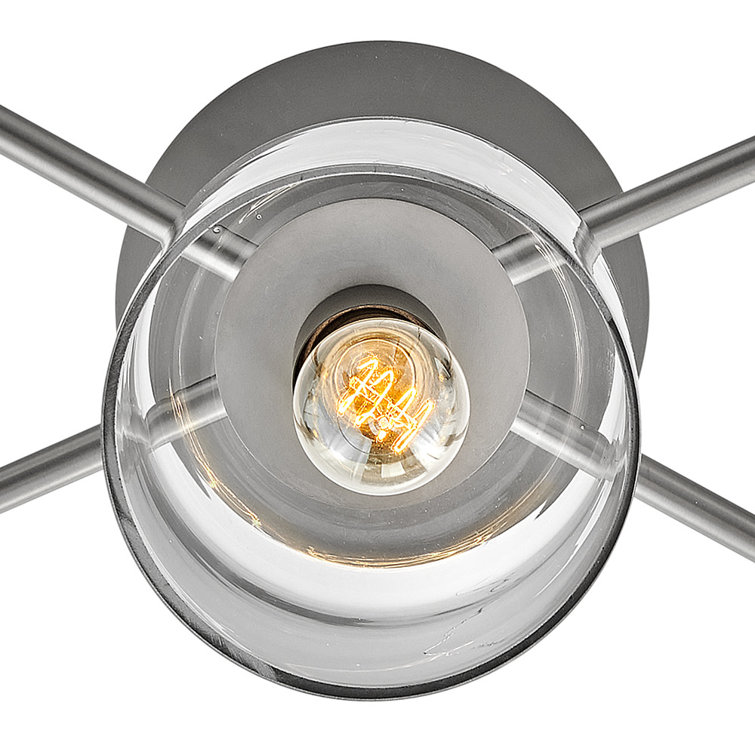 Axel Modern 7-Light Brushed Nickel Cluster Cylinder Flush Mount