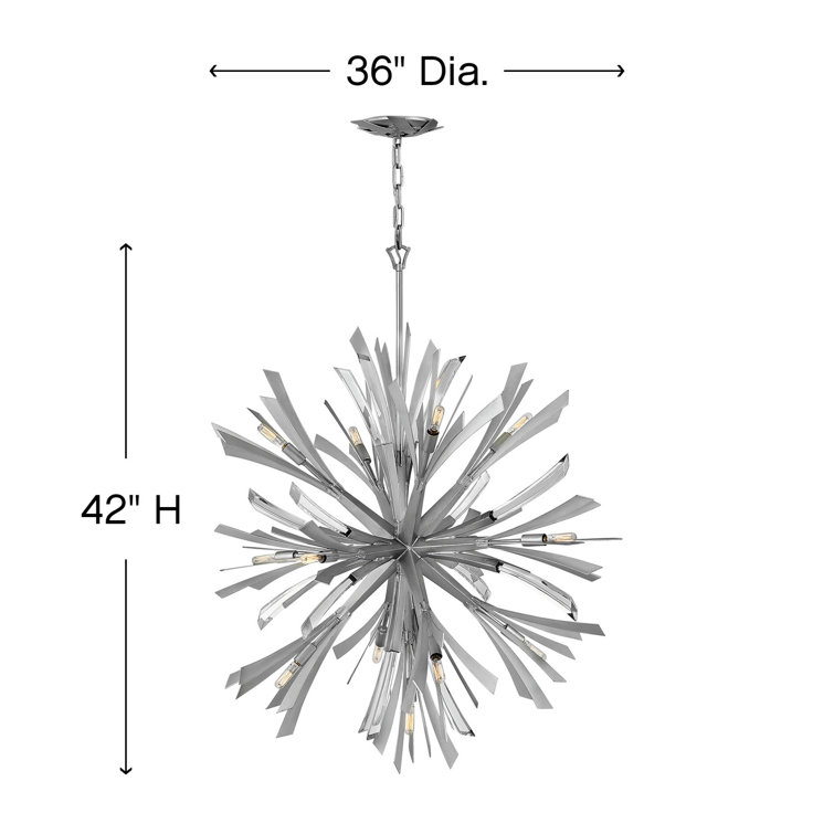 Glacial Chrome 13-Light Sputnik Sphere Chandelier with Crystal Accents