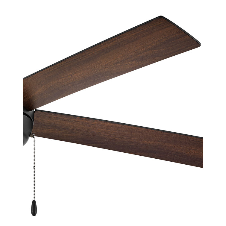 Matte Black 60" LED Ceiling Fan with Walnut Blades