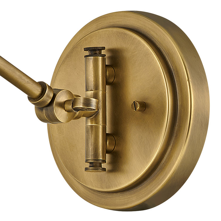 Heritage Brass Adjustable Swing Arm Sconce with Clear Glass Shade