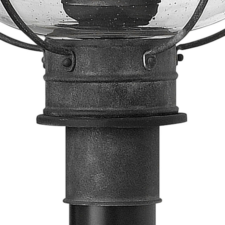 Aged Zinc 4-Light Outdoor Lantern with Clear Seedy Glass