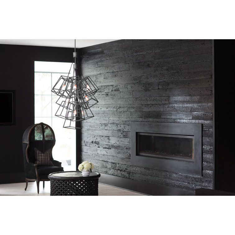 Aged Zinc 13-Light Multi-Tier Industrial Chandelier
