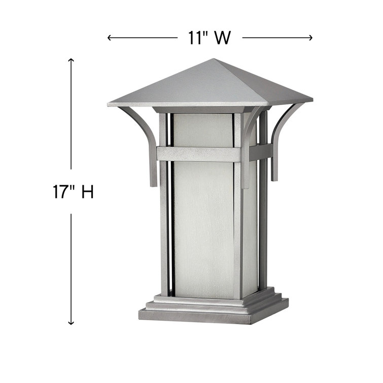 Titanium 1-Light Outdoor Pier Mount Lantern with Etched Glass