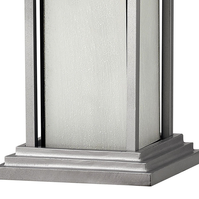 Titanium 1-Light Outdoor Pier Mount Lantern with Etched Glass
