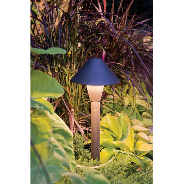 Matte Bronze LED Pathway Light with Weathered Brass Finish