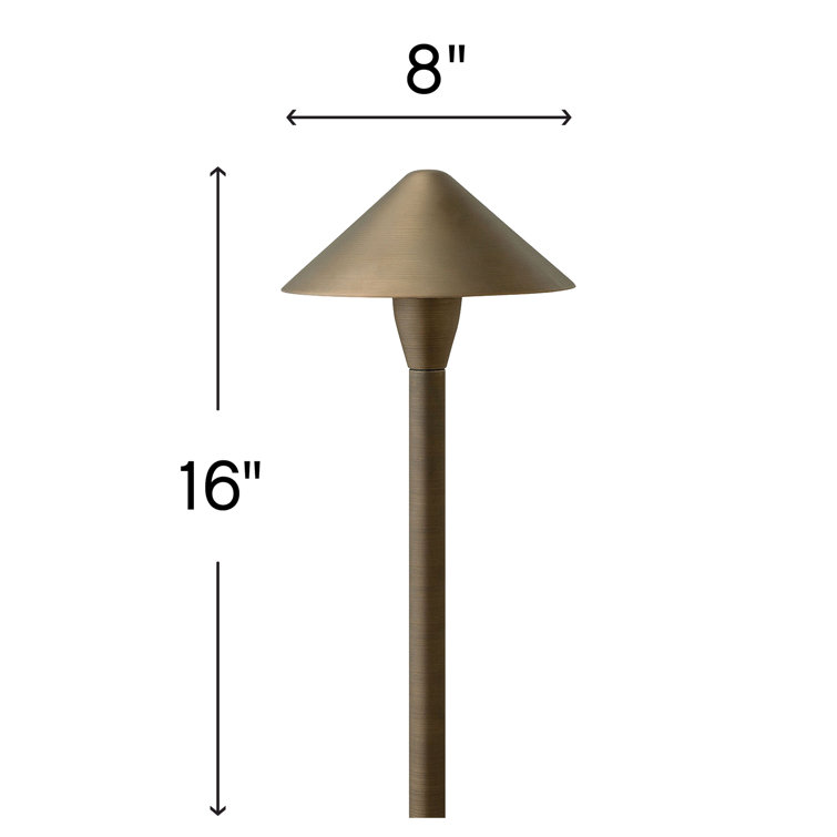 Matte Bronze LED Pathway Light with Weathered Brass Finish