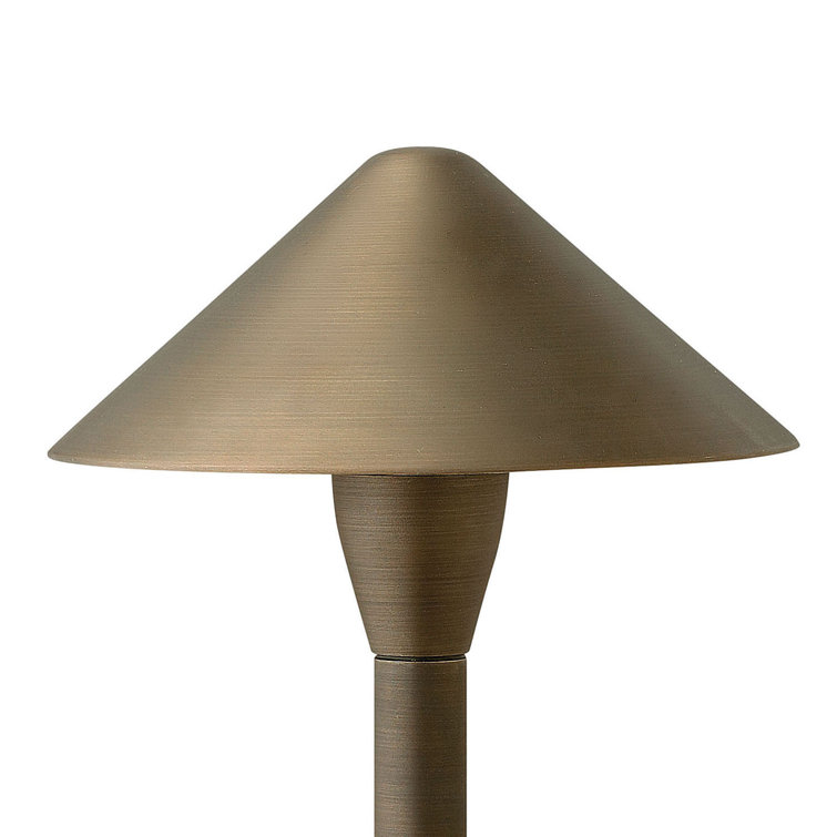 Matte Bronze LED Pathway Light with Weathered Brass Finish