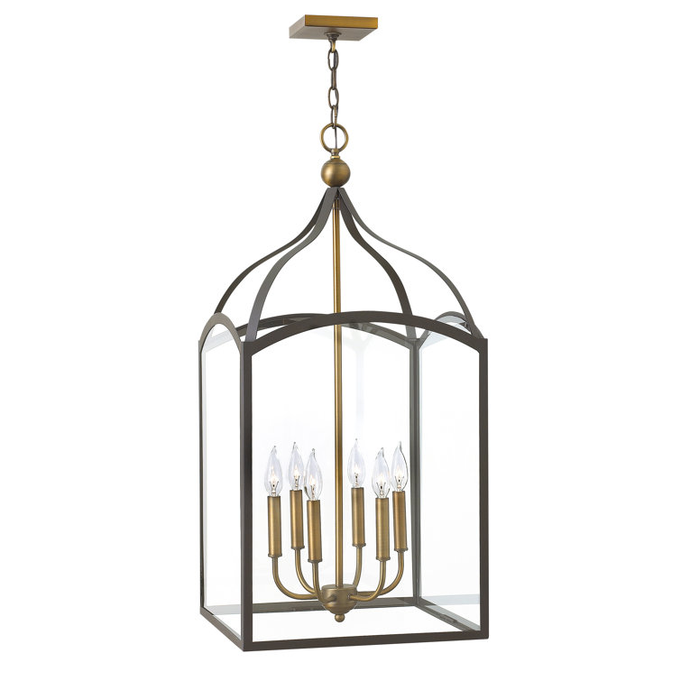 Clarendon Bronze 6-Light LED Pendant with Clear Glass