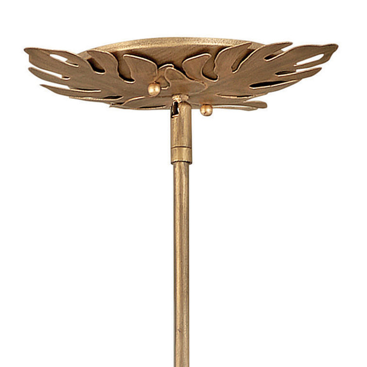 Burnished Gold 3-Light LED Drum Pendant with White Linen Shade