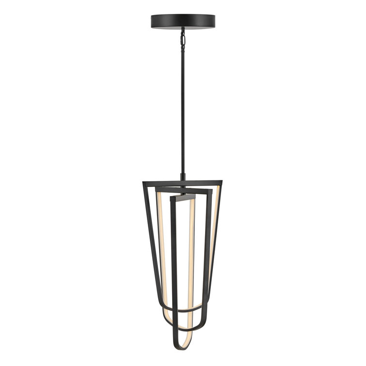 Onyx Black 26" Modern LED Pendant with Dimmable Light