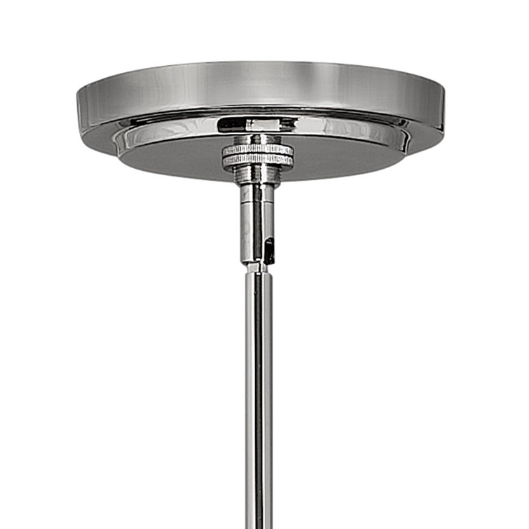 Polished Nickel Glass LED Single Pendant Light