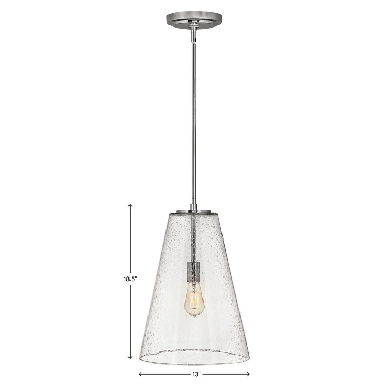 Polished Nickel Glass LED Single Pendant Light