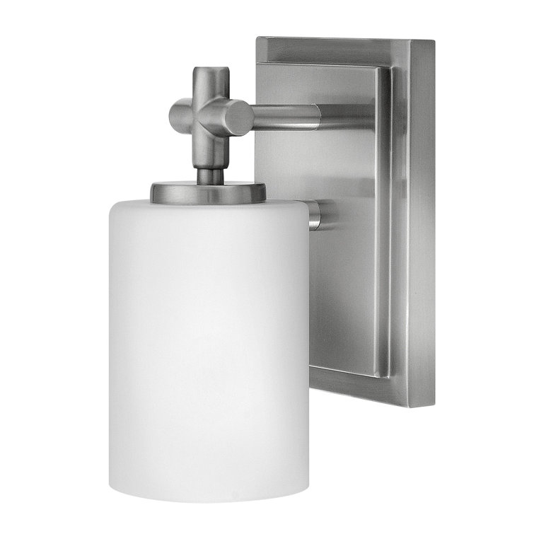 Sophisticated Brushed Nickel Wall Light with Etched Opal Glass