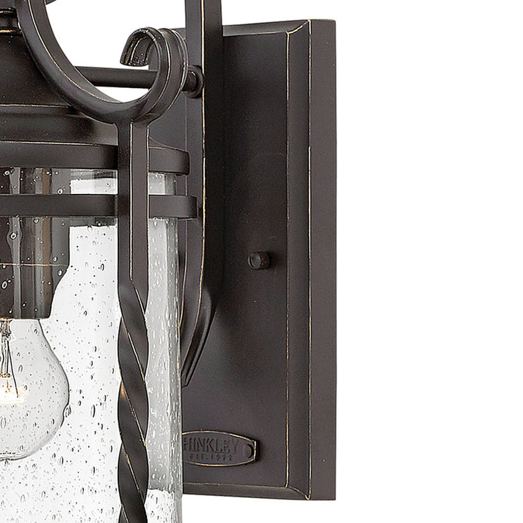 Olde Black Seedy Glass 1-Light Outdoor Wall Sconce