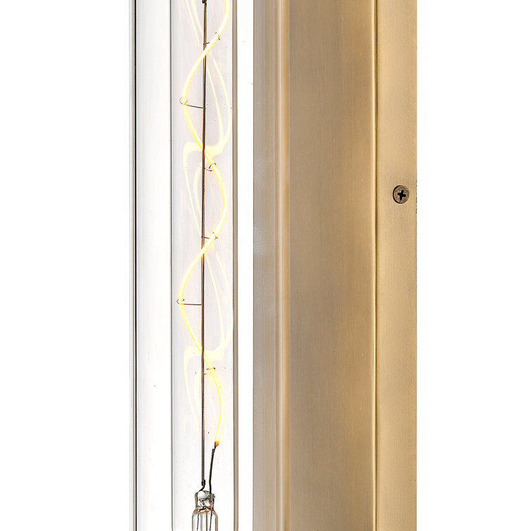 Ryden Heritage Brass Cylinder Sconce with Clear Glass Shade